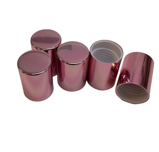 Roller Bottle Caps – Aluminum Shiny Rose Gold (Pack of 5) at Your Oil Tools