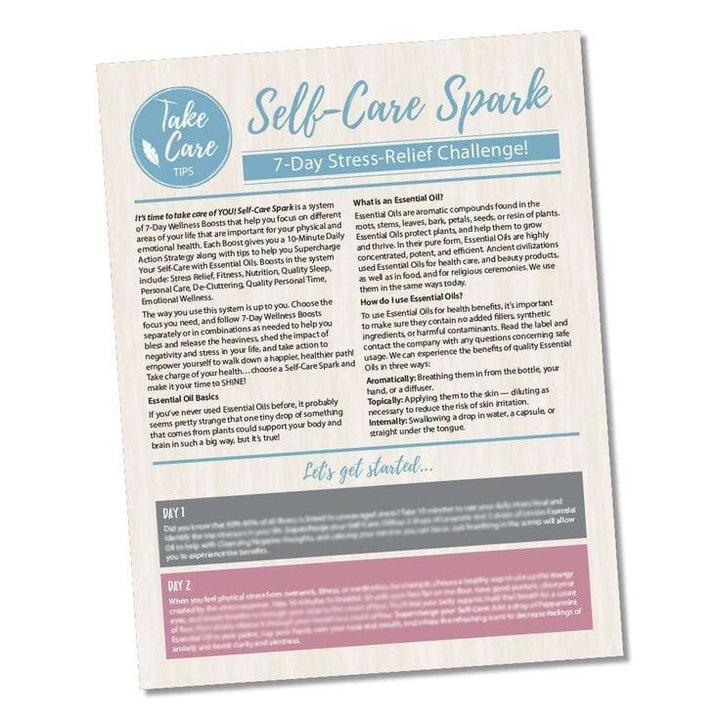 Self-Care Spark: Stress Challenge Tear Sheet DIY Take Care 