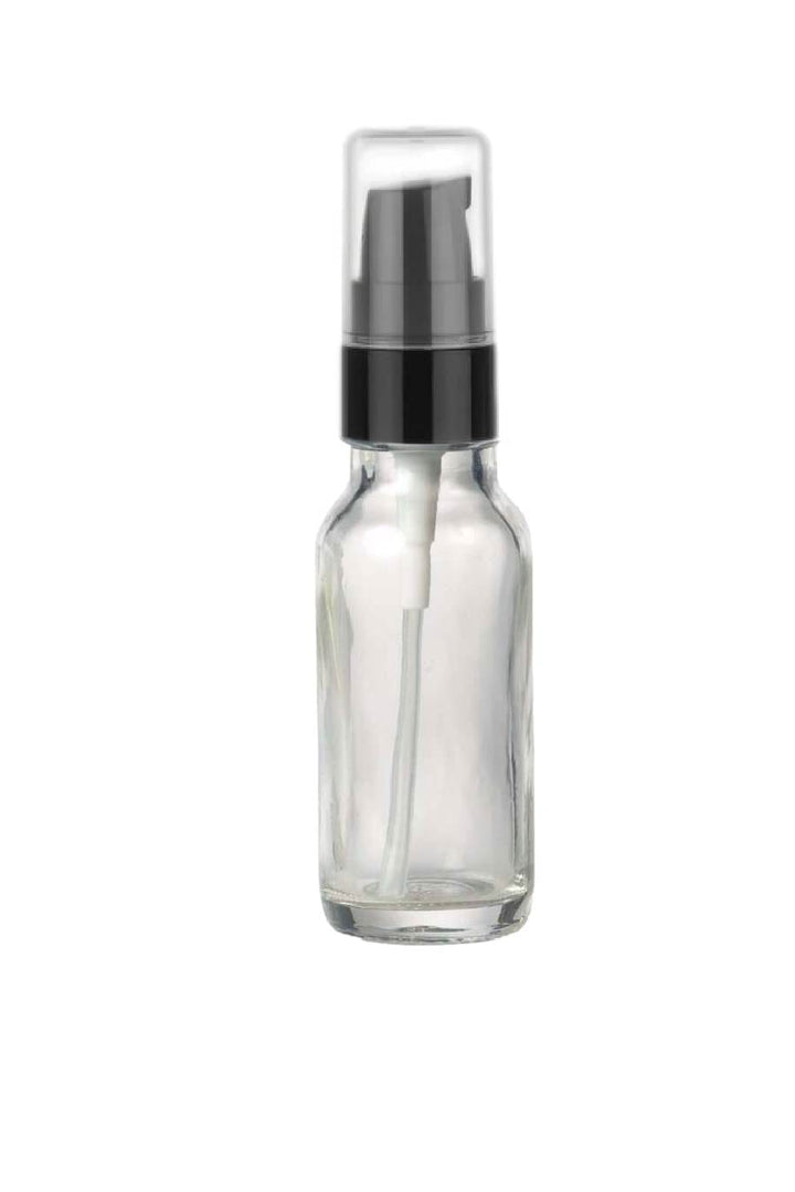 15ml Clear Glass Bottle w/ Treatment Pump at Your Oil Tools