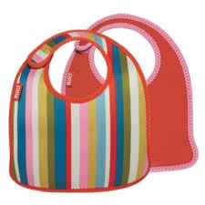 BUILT® 2-Piece Mess Mate Infant Bib Set Pink Stripes Cases Your Oil Tools 