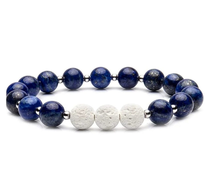 Lava & Lapis Lazuli Stone Bracelet (Azul) Aroma Jewelry Your Oil Tools 