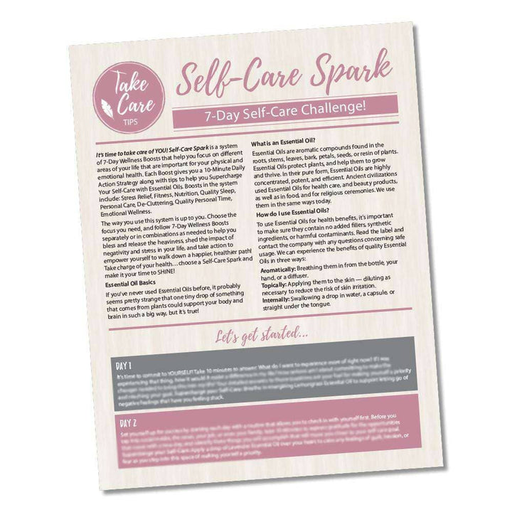Self-Care Spark: 7-Day Self-Care Challenge Tear Pad DIY Take Care 