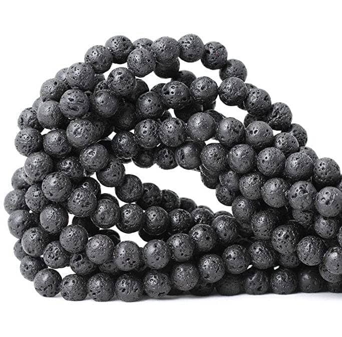 8mm Natural Black Lava Rock Beads Round Accessories Your Oil Tools 