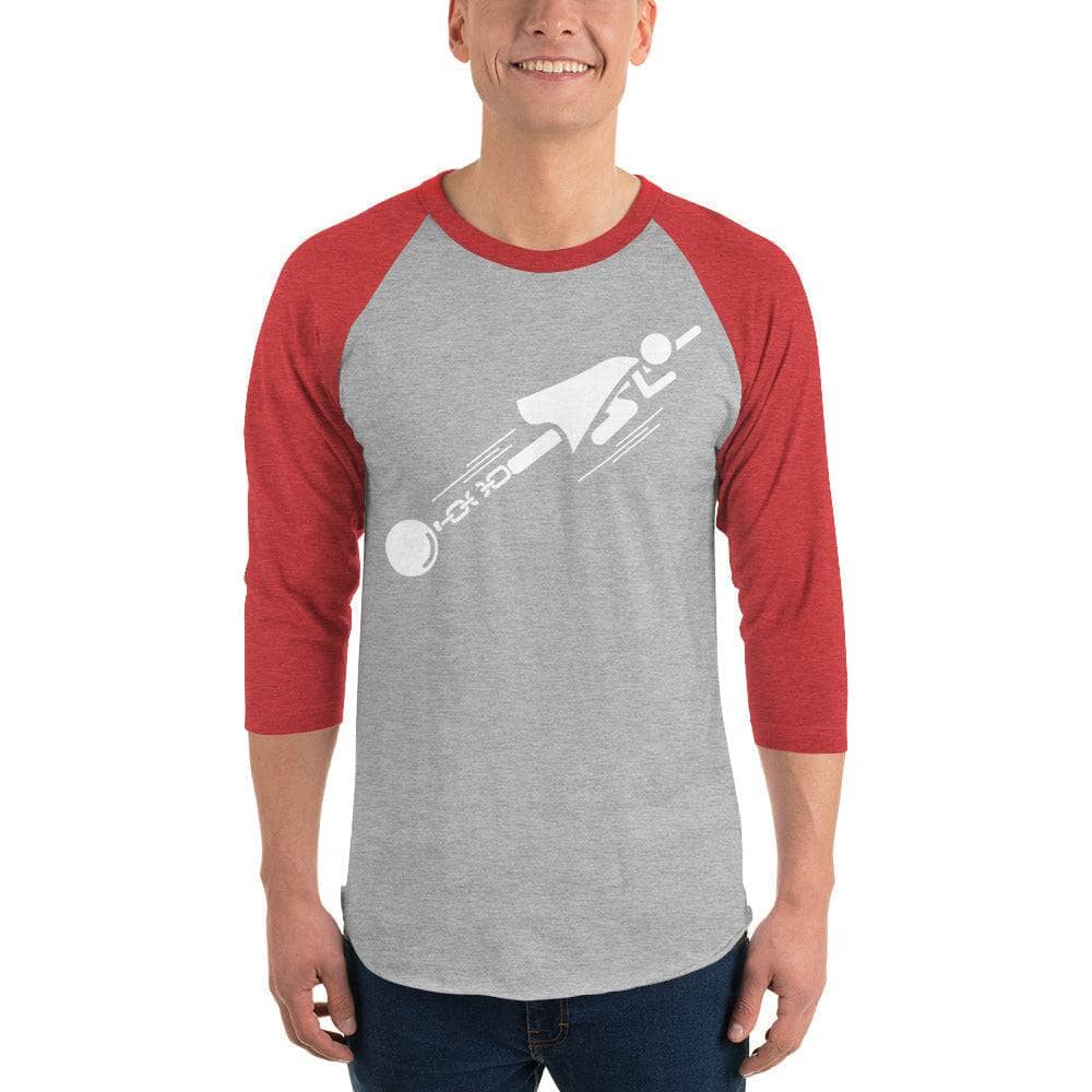 Unleash Your Strengths - 3/4 sleeve raglan shirt Apparel Your Oil Tools Heather Grey/Heather Red XS 