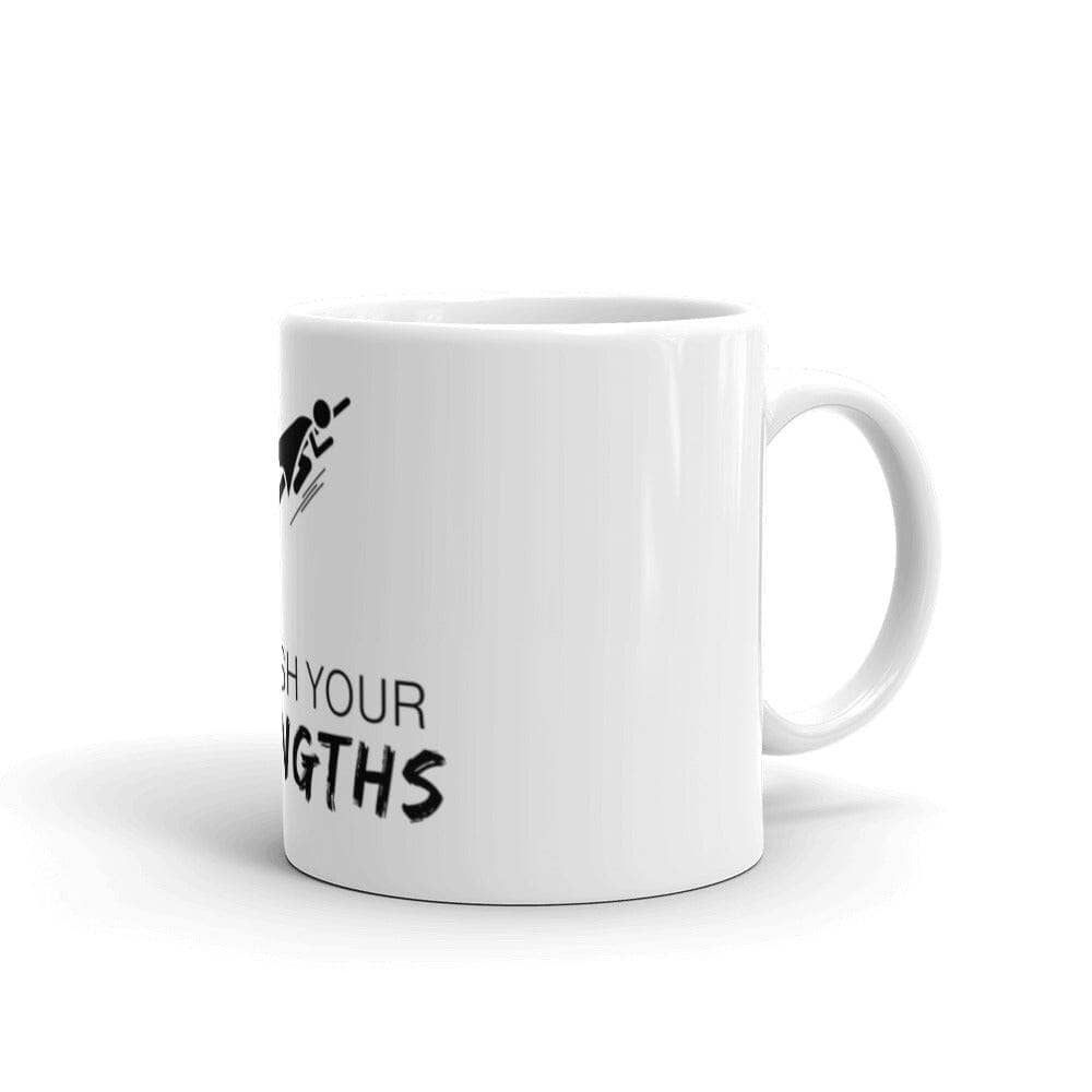 Unleash Your Strengths - White Glossy Mug Apparel Your Oil Tools 