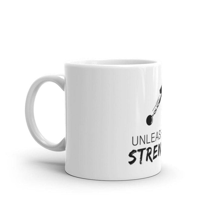 Unleash Your Strengths - White Glossy Mug Apparel Your Oil Tools 