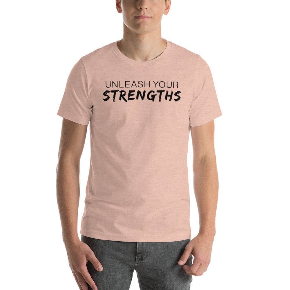 Unleash Your Strengths Short-sleeve unisex t-shirt Apparel Your Oil Tools Heather Prism Peach XS 