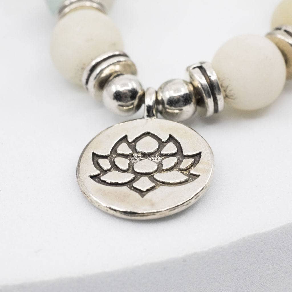 Lava Rock Bracelet Amazonite Wrap (Lotus) Aroma Jewelry Your Oil Tools 