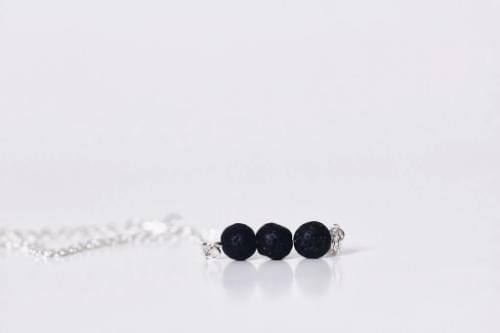 Metal Chain Necklace Sliver Chain w/ Lava Rock (Orion) Aroma Jewelry Your Oil Tools 