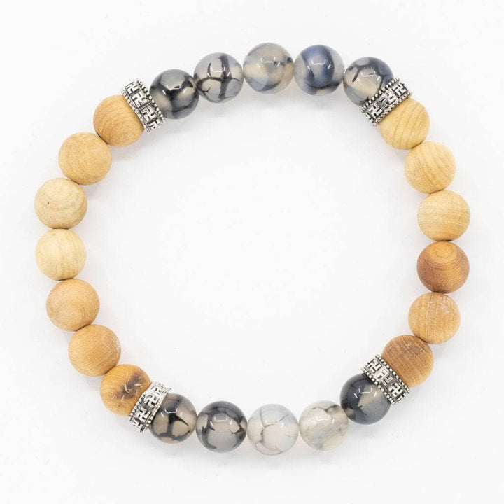 Wood and Lava Stone Diffuser Bracelet (Charcoal) Aroma Jewelry Your Oil Tools 