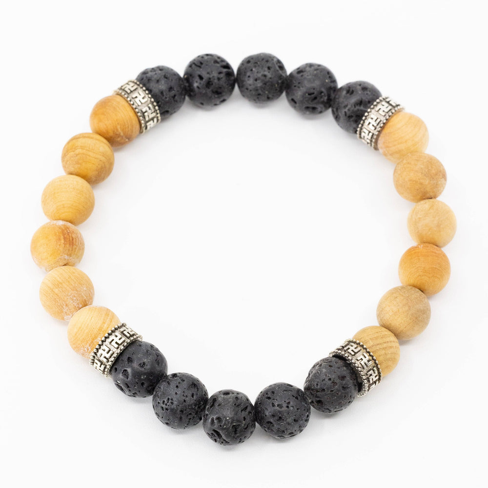 Wood and Lava Stone Diffuser Bracelet (Guardian) Aroma Jewelry Your Oil Tools 