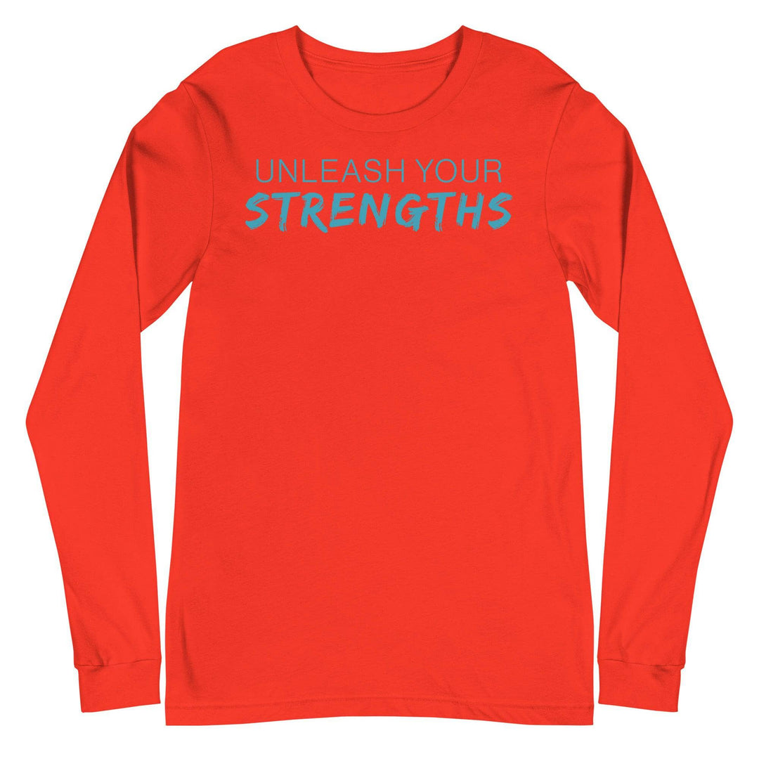 Unleash Your Strengths - Text Blue - Unisex Long Sleeve Tee Your Oil Tools Poppy S 