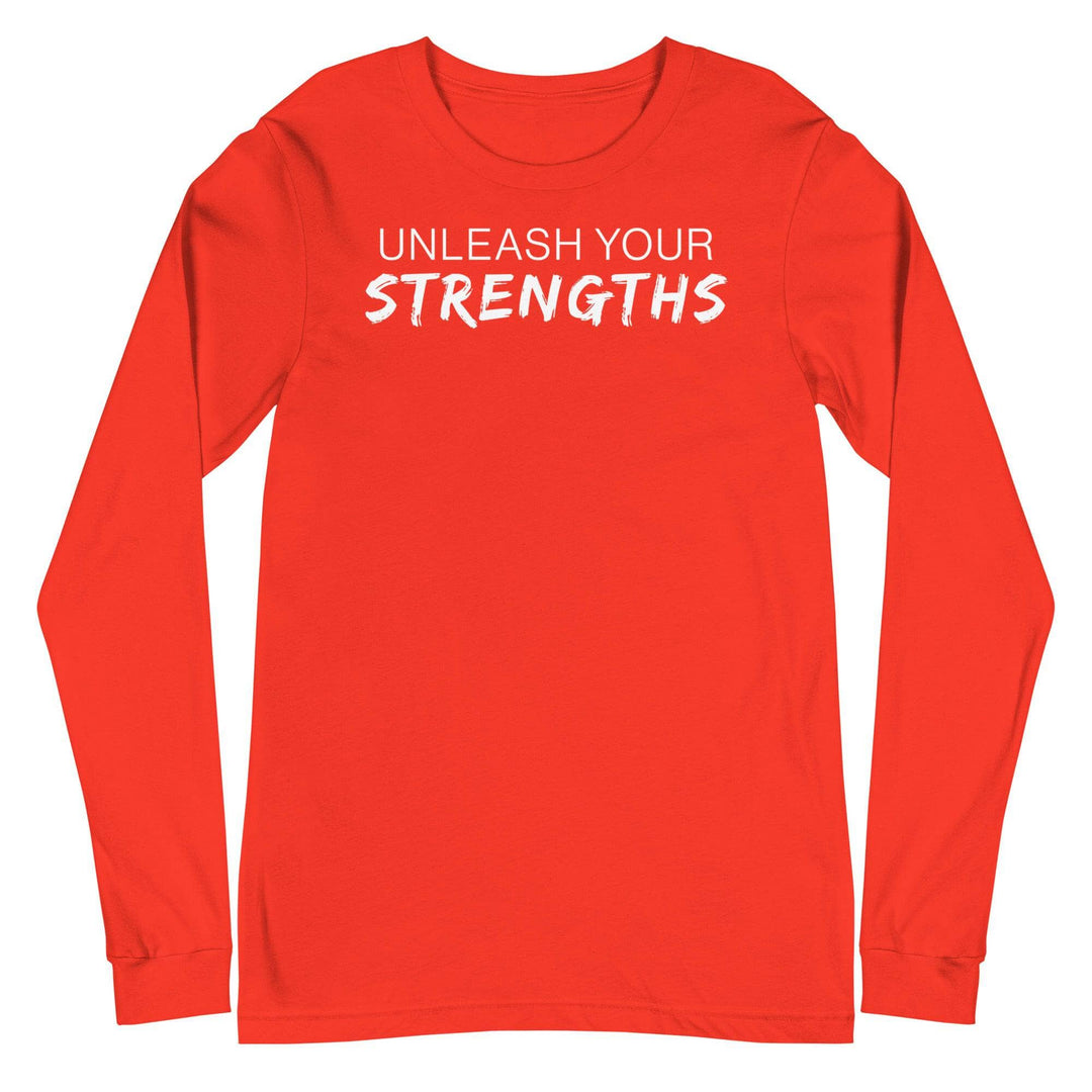 Unleash Your Strengths - Text White - Unisex Long Sleeve Tee Your Oil Tools Poppy S 