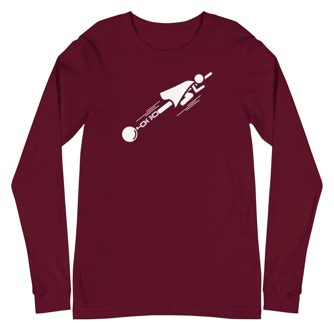 Unleash Your Strengths - White Logo - Unisex Long Sleeve Tee Your Oil Tools Maroon S 
