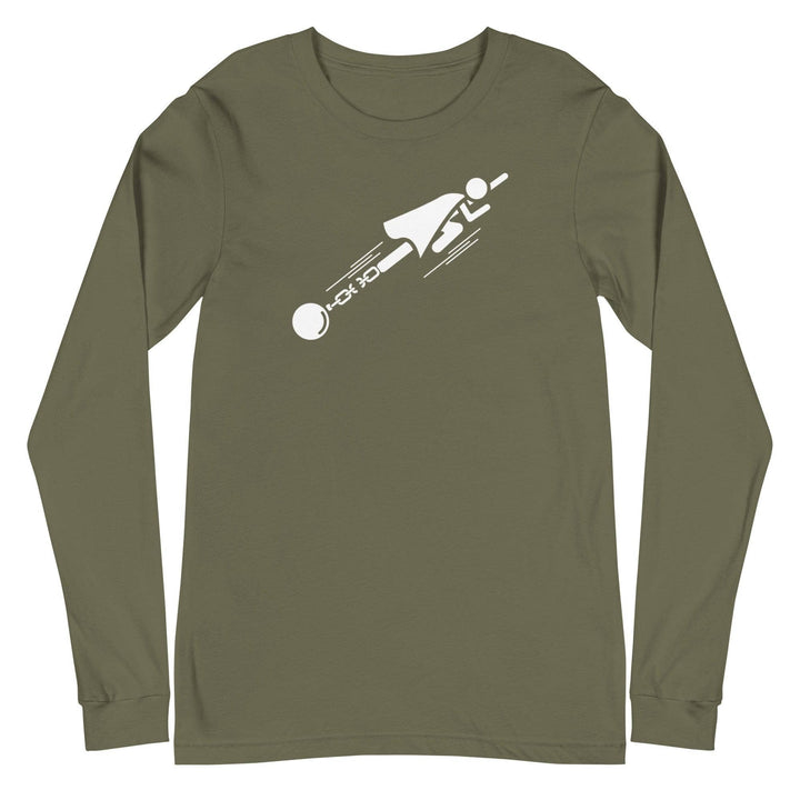 Unleash Your Strengths - White Logo - Unisex Long Sleeve Tee Your Oil Tools Military Green S 