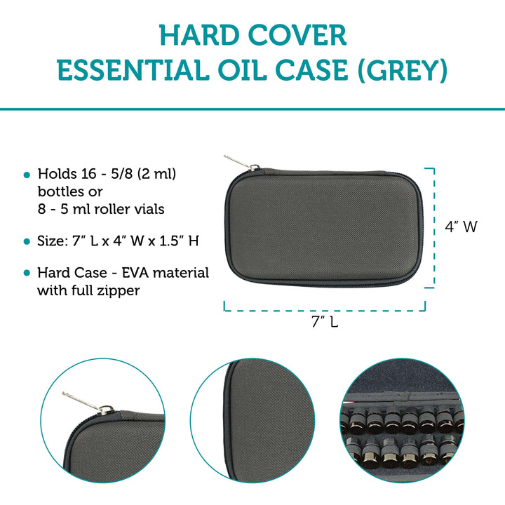 5/8 & 1/4 dram Sample Hard Cover Case (Grey) Cases Your Oil Tools 