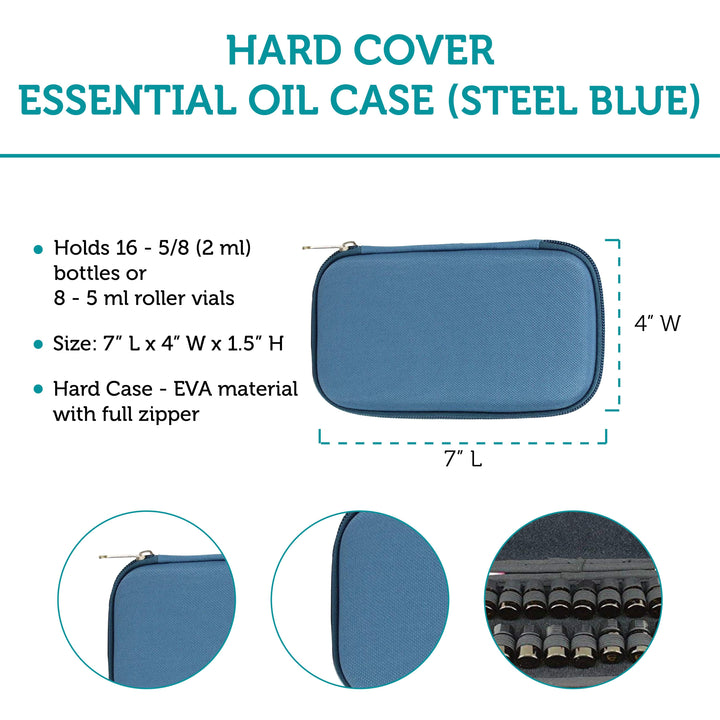 5/8 & 1/4 dram Sample Hard Cover Case (Steel Blue) Cases Your Oil Tools 