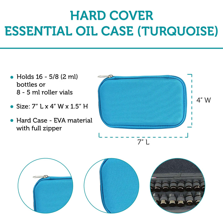 5/8 & 1/4 dram Sample Hard Cover Case (Turquoise) Cases Your Oil Tools 