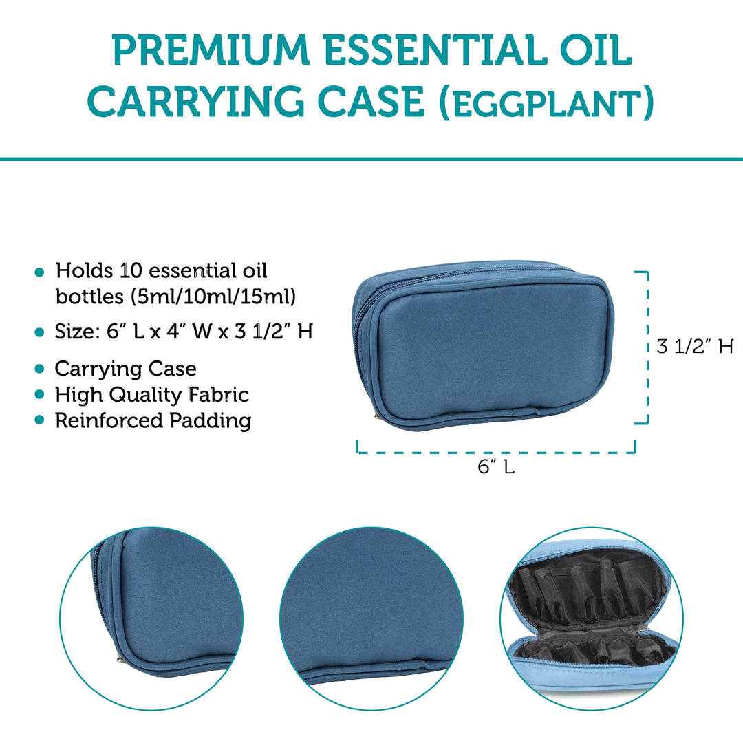 Steel Blue Premium Essential Oil Carry Travel Case (Holds 10 Bottles) Cases Your Oil Tools 