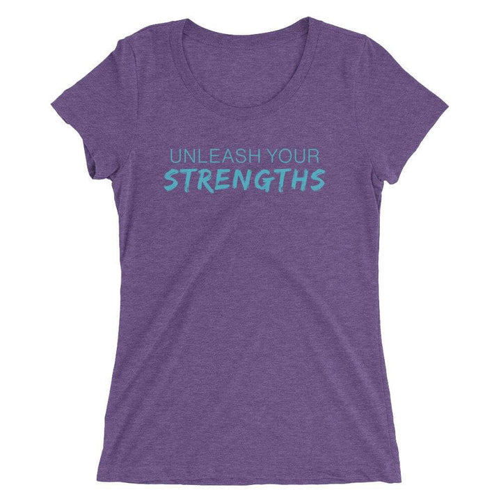 Unleash Your Strengths - Blue Text - Ladies' short sleeve t-shirt Your Oil Tools Purple Triblend S 