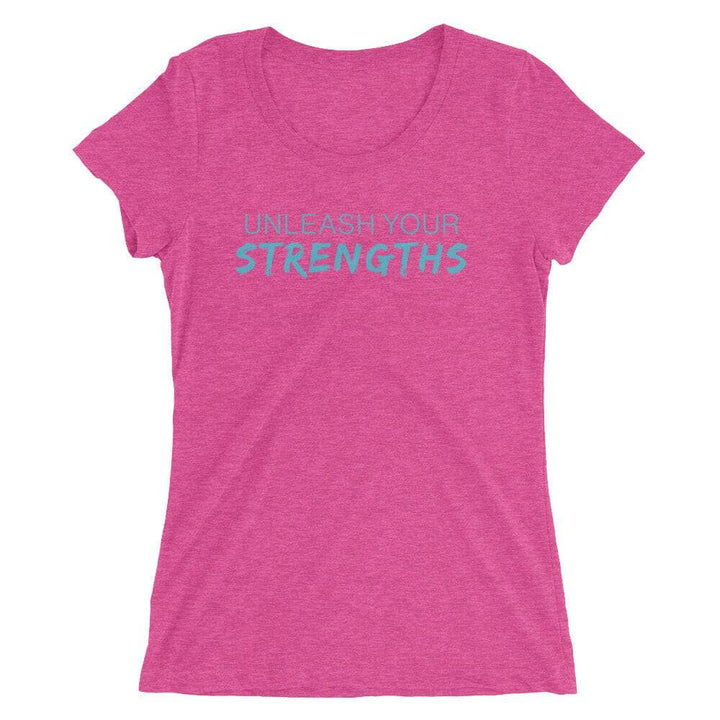 Unleash Your Strengths - Blue Text - Ladies' short sleeve t-shirt Your Oil Tools Berry Triblend S 
