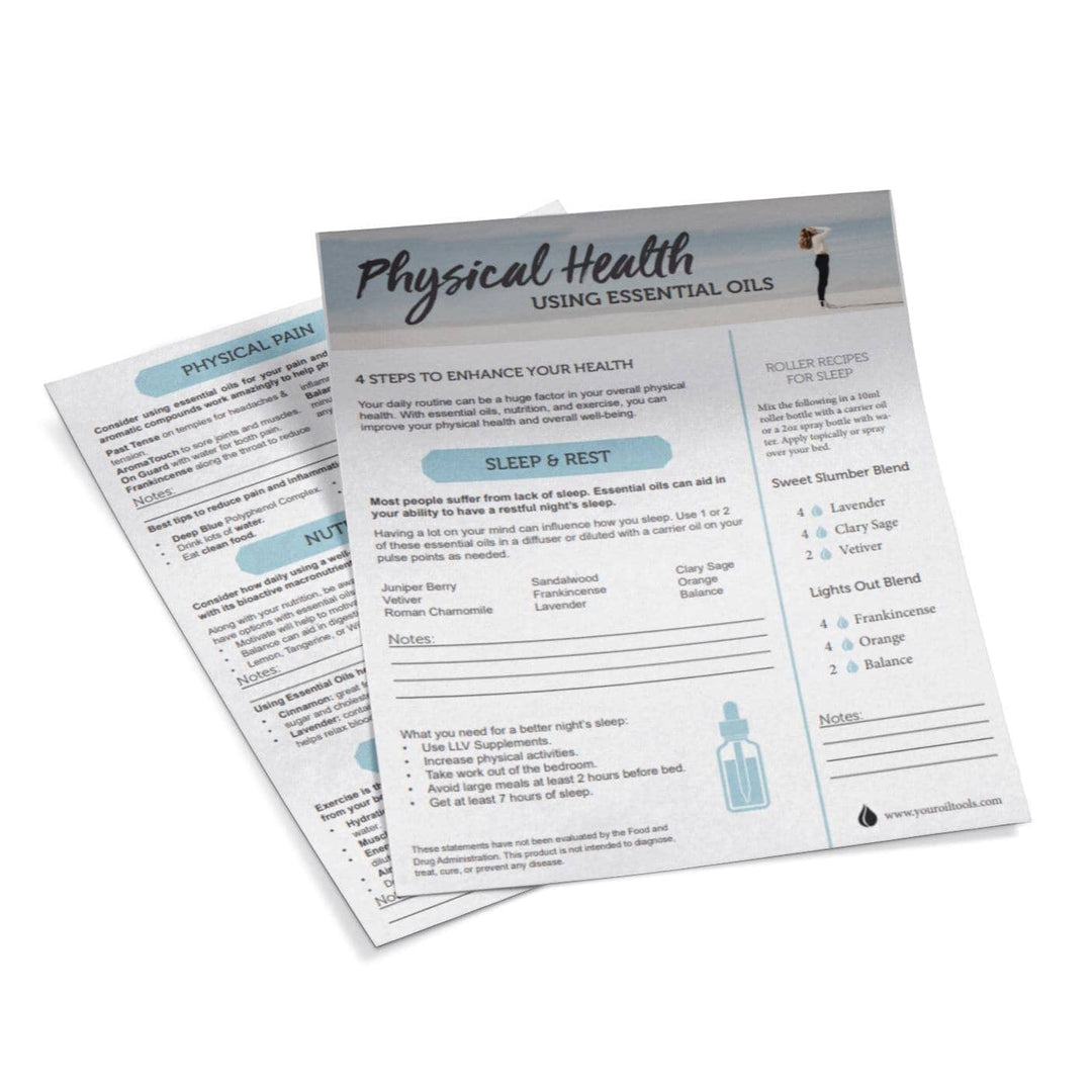 Physical Health with Essential Oils Tear Sheet Digital Your Oil Tools 