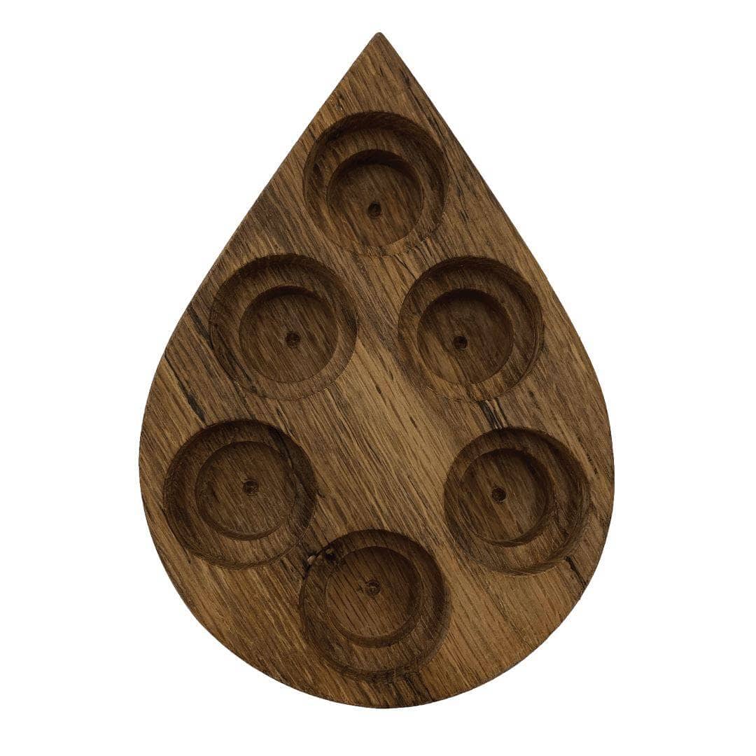 Multi-Size Oil Drop Wood Display (Oak) Displays Your Oil Tools 