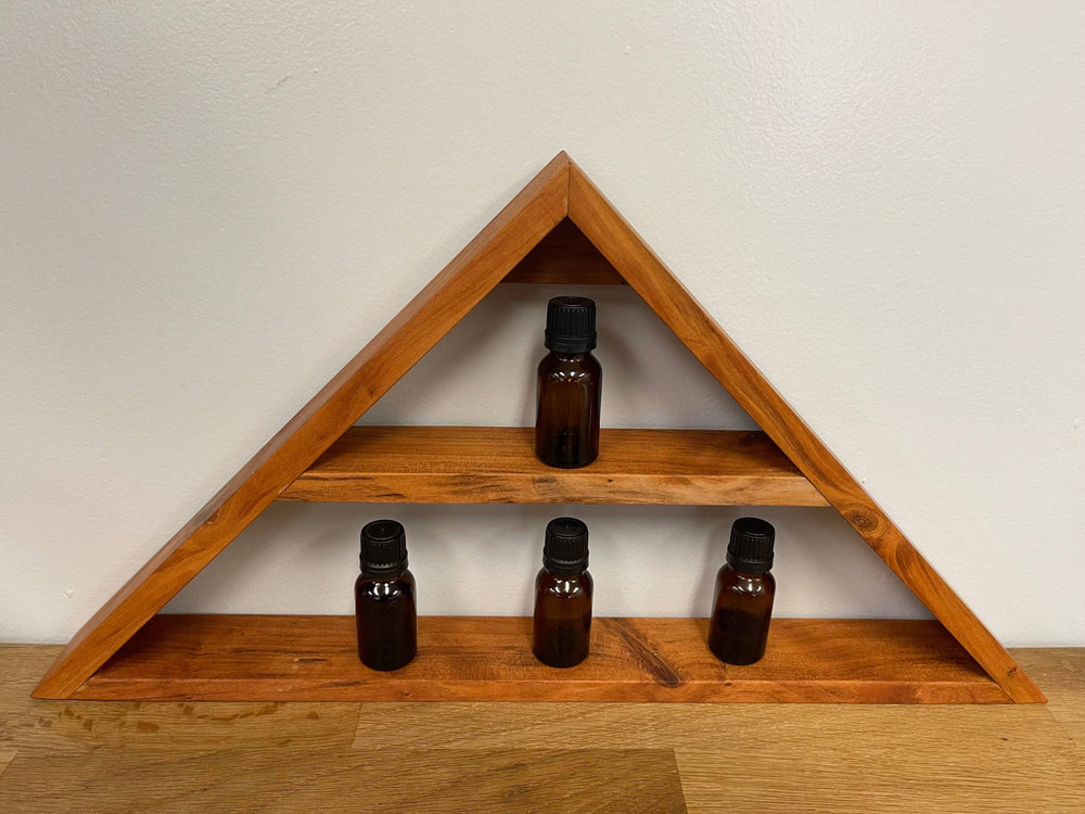 Tiered Triangular Wood Display (Wild Cherry) Displays Your Oil Tools 
