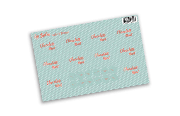 Chocolate Mint Lip Balm Labels & Lid Stickers DIY Your Oil Tools 