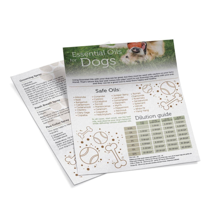 Dogs and Essential Oils Tear Sheet (Digital Download) DIY Your Oil Tools 