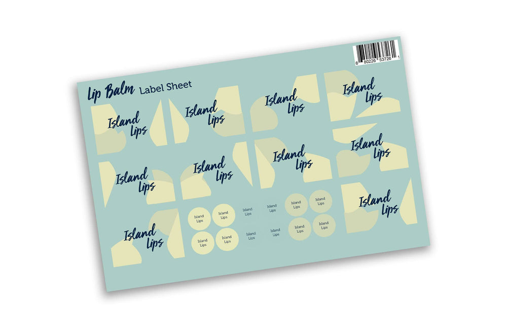 Island Lips Lip Balm Labels & Lid Stickers DIY Your Oil Tools 