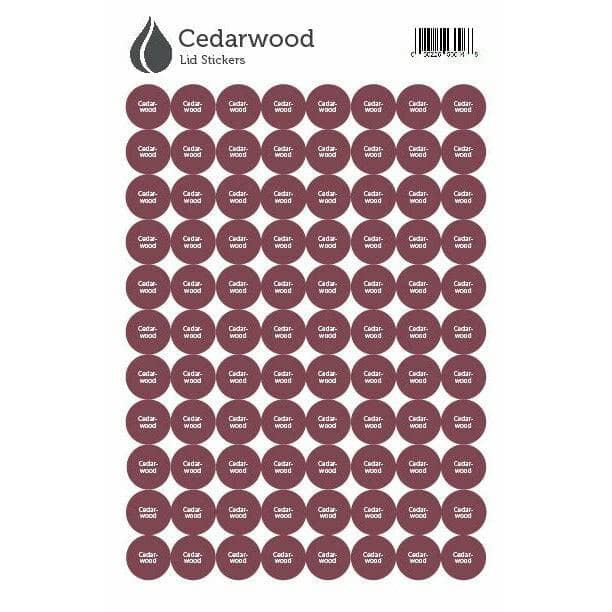 Lid Stickers (Cedarwood) DIY Your Oil Tools 