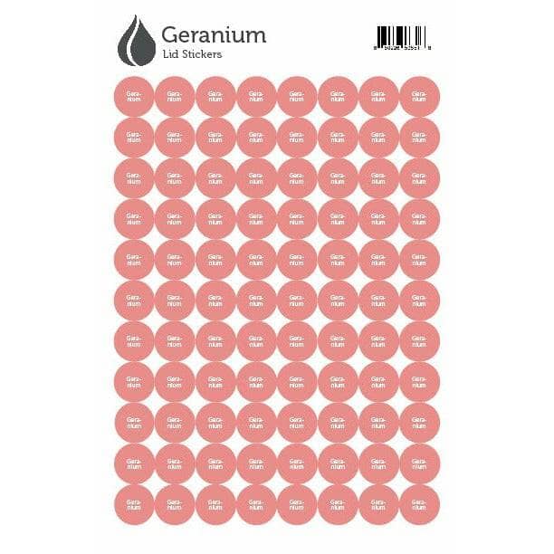 Lid Stickers (Geranium) DIY Your Oil Tools 