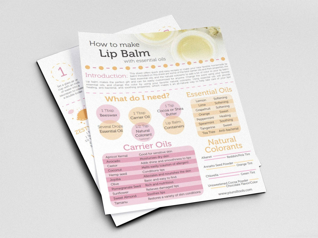Make Lip Balm with Essentials Oils Tear Sheet DIY Your Oil Tools 