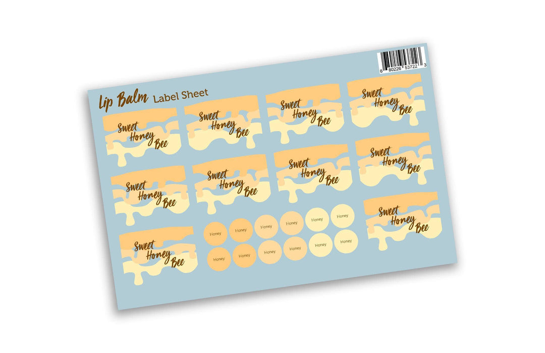 Sweet Honey Bee Lip Balm Labels & Lid Stickers DIY Your Oil Tools 