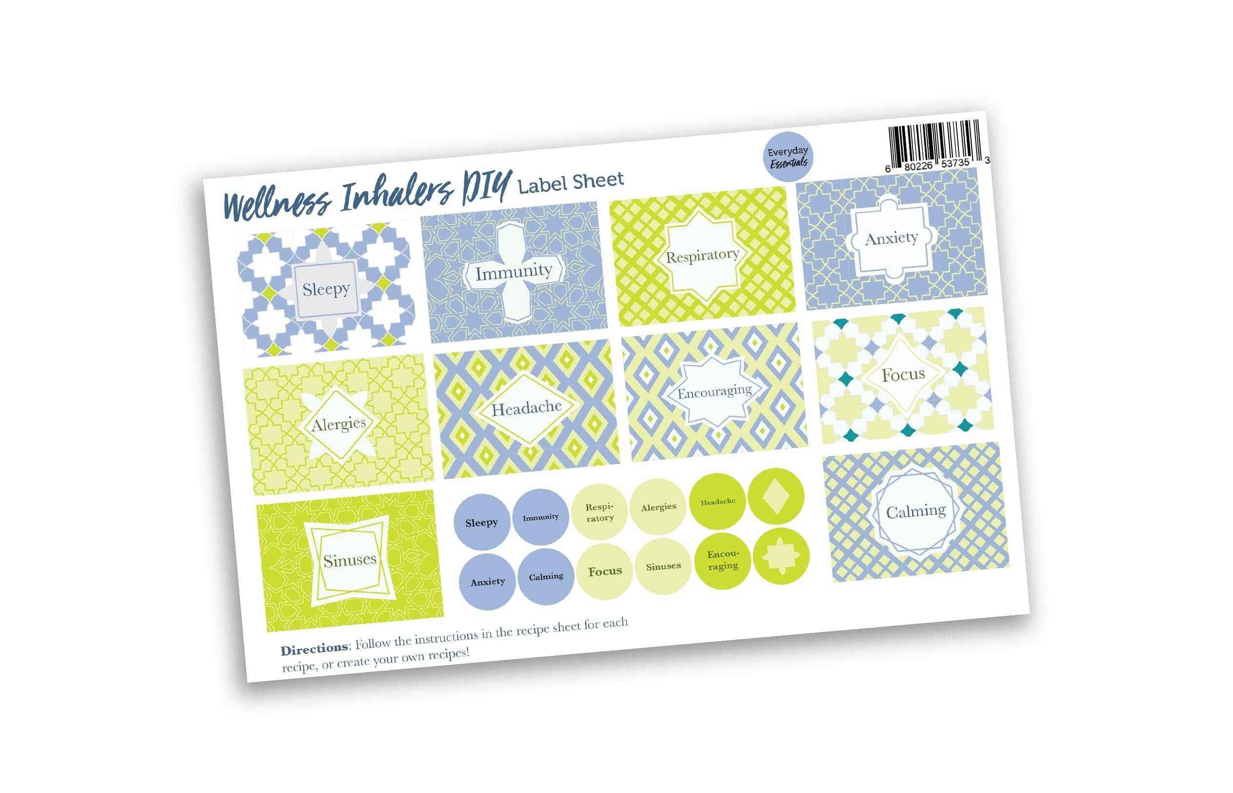 Pretty Inhaler Labels Wellness Inhalers Labels & Lid Stickers – Your Oil Tools