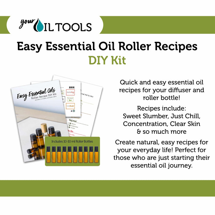 Easy Essential Oils Recipes & Labels DIY Kit (Bottles Included) DIY Kits Your Oil Tools 