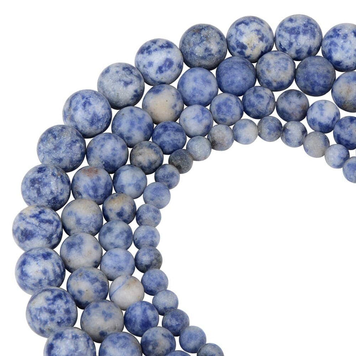 8mm Matte Blue Dot Gemstone Beads Gemstone Your Oil Tools 