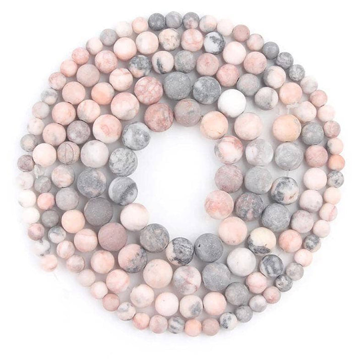 8mm Matte Pink Zebra Gemstone Beads Gemstone Your Oil Tools 