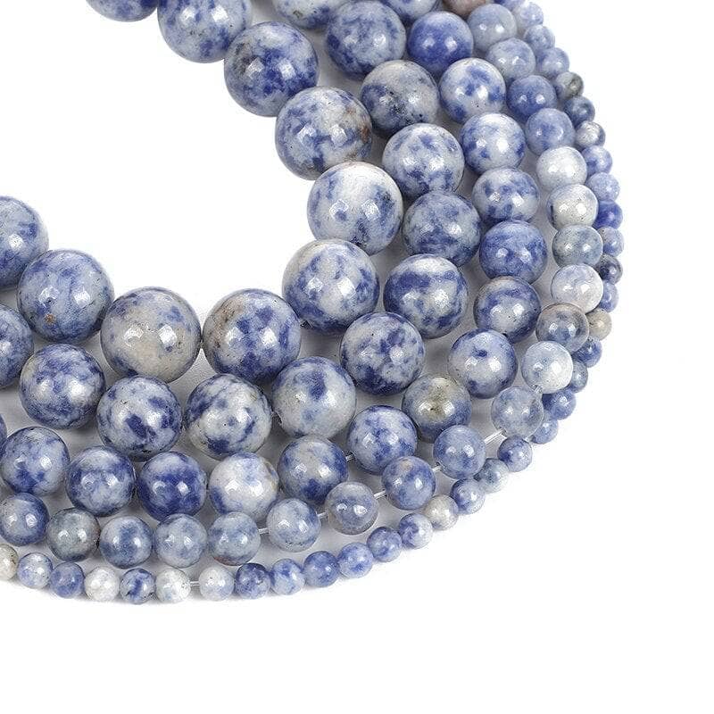 8mm Polished Blue Spot Gemstone Beads Gemstone Your Oil Tools 