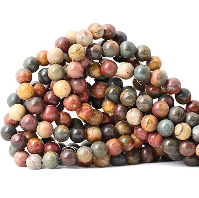 8mm Polished Picasso Jasper Gemstone Beads Gemstone Your Oil Tools 