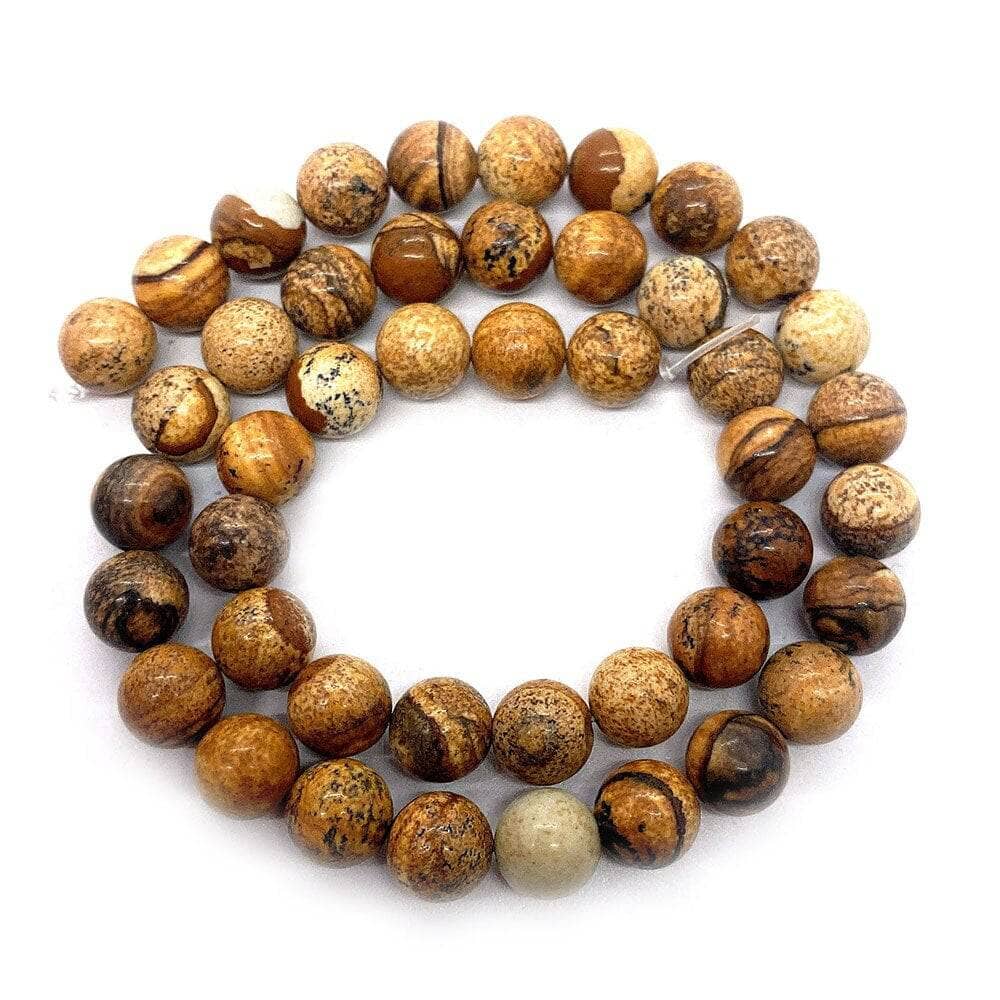 8mm Polished Picture Jasper Gemstone Beads Gemstone Your Oil Tools 
