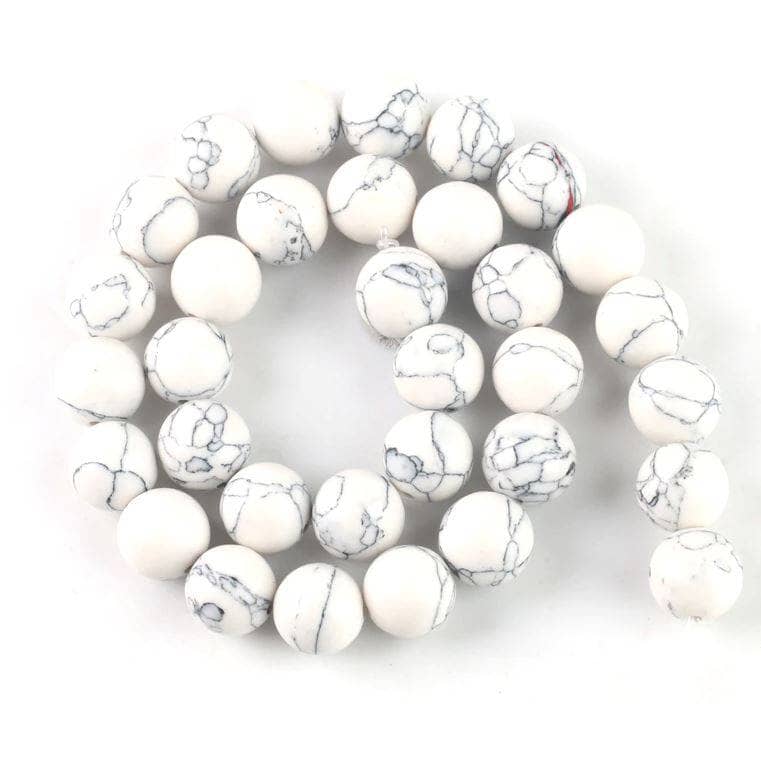 8mm Polished White Howlite Gemstone Beads Gemstone Your Oil Tools 