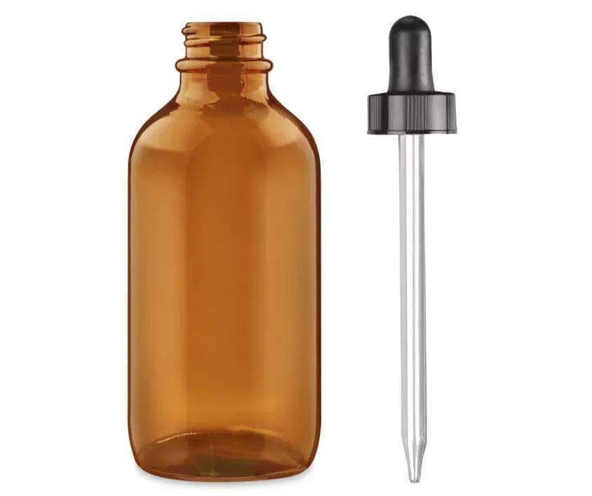 4 oz Amber Glass Bottle w/ Black Dropper Glass Dropper Your Oil Tools 