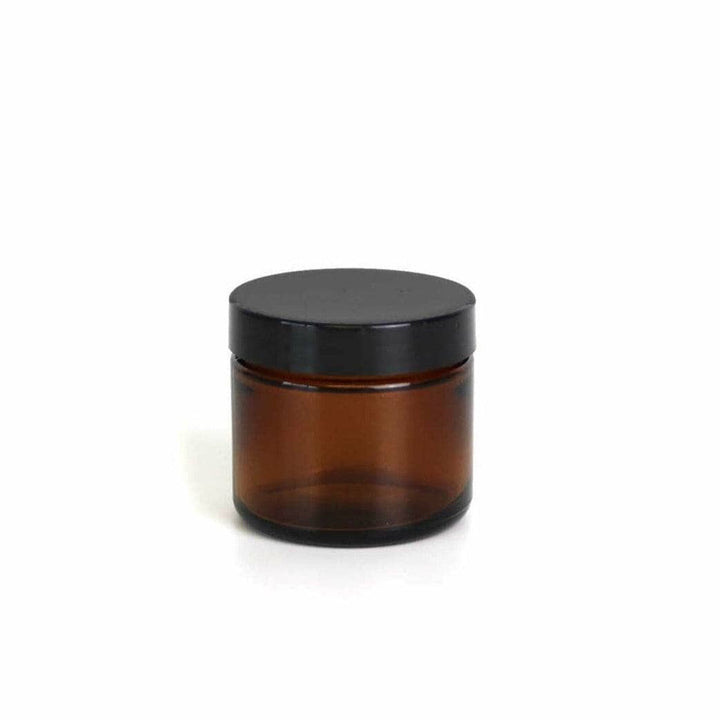 2 oz Amber Glass Jar w/ Black Cap Glass Jars Your Oil Tools 