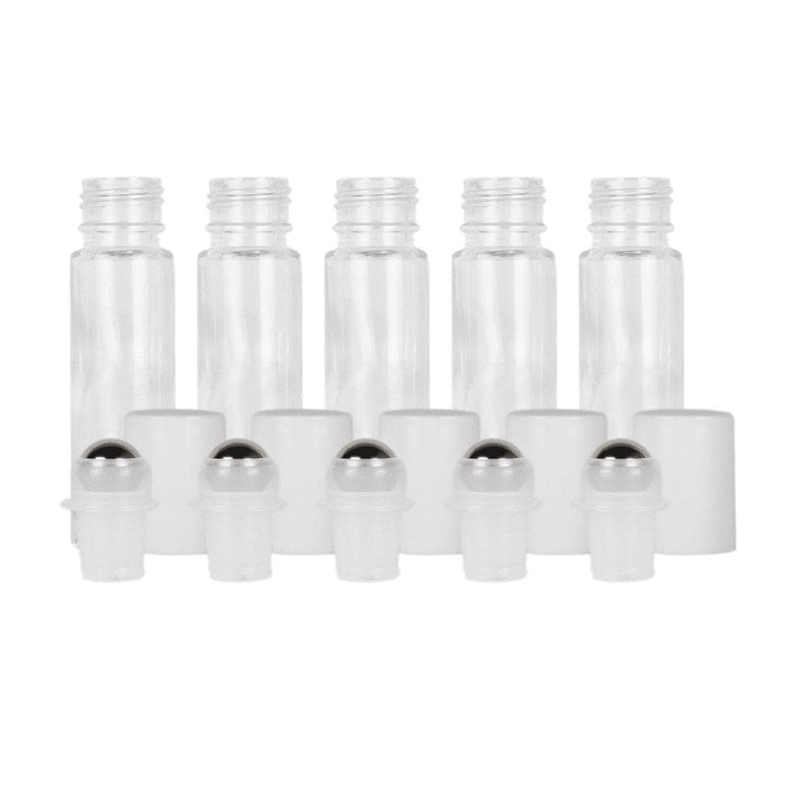 10 ml Clear Glass Roller Bottles (Pack of 5)
