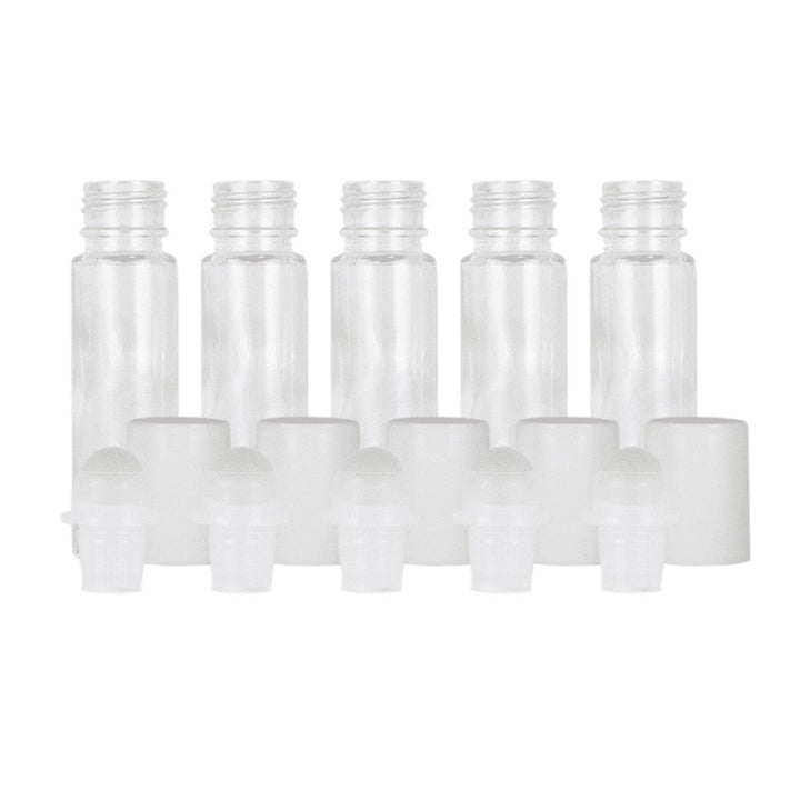 10 ml Clear Glass Roller Bottles (Pack of 5)