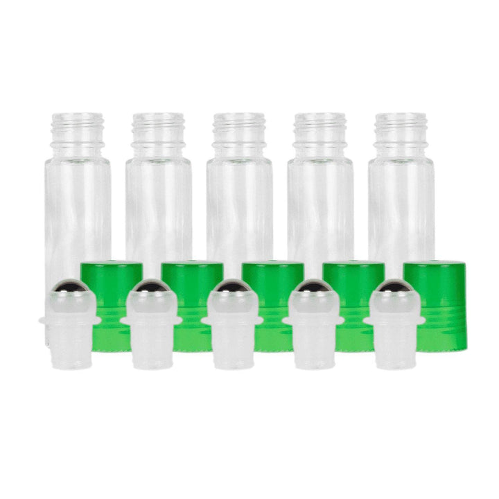 10 ml Clear Glass Roller Bottles (Pack of 5)