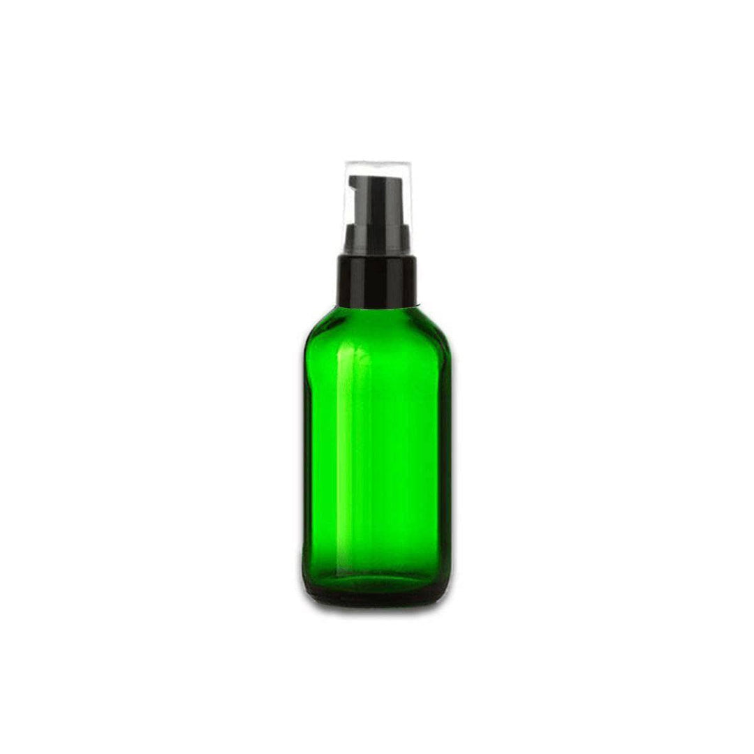2 oz Green Glass Bottle w/ Treatment Pump Glass Treatment Bottles Your Oil Tools 
