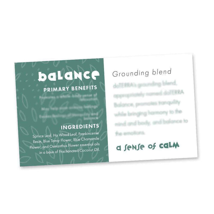 Balance Essential Oil Cards (Pack of 10) Media Your Oil Tools 